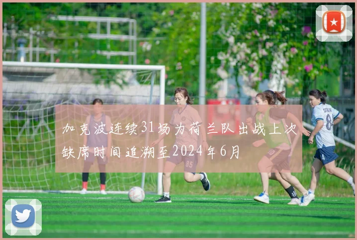 加克波连续31场为荷兰队出战上次缺席时间追溯至2024年6月